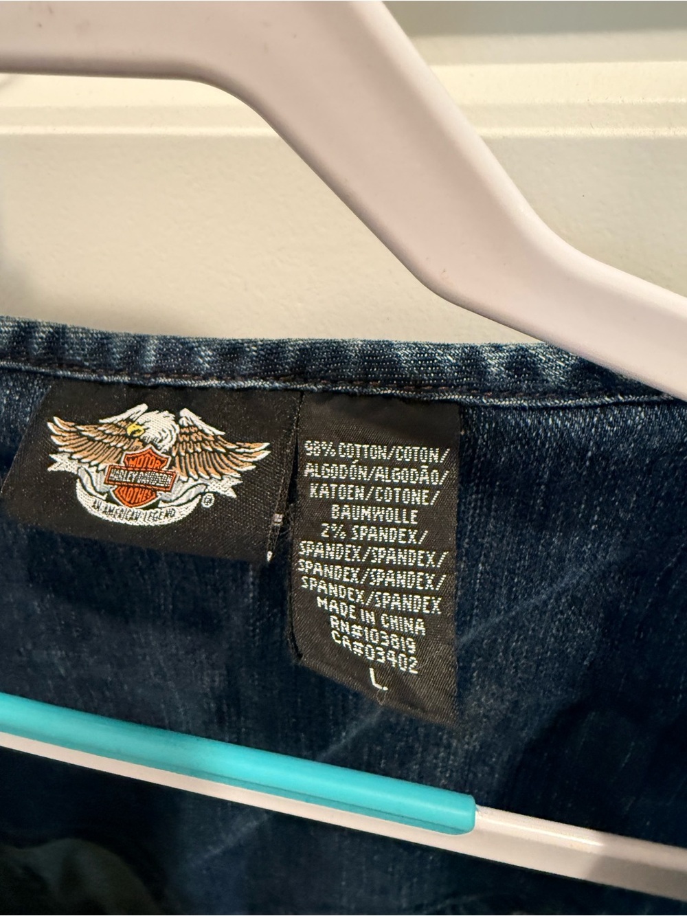 Harley-Davidson Dark Blue Denim Jacket with Embroidered Logo - Picture 3 of 3